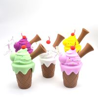 Wholesale Hot sell ice cream bubbler Water Pipes multiple Colorful Silicone Oil Rigs bong Hookahs Free Glass Bowl Length60mm Silicone Oil Rigs bong