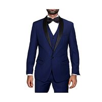 Wholesale Hot Sale Groomsmen Shawl Black Lapel Groom Tuxedos Navy Blue Men Suits Wedding Prom Dinner Best Man Blazer Jacket Pants Tie Vest A1159