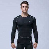 Herren Langarm Shirt Kompressions Funktions T-Shirt Unter Basisschicht Gym Tops