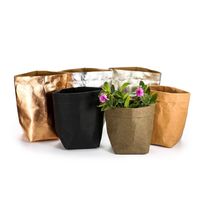 Wholesale Washing Cowhide Paper Bag Acceptance Kraft Paper Flower Pot Portable Solid Hot Selling With Various Style kq J1