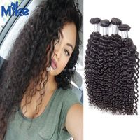 Wholesale MikeHAIR Brazilian Human Hair Deep Wave Curly Natural Color Hair Extenstions Inch g pc Brazilian Deep Wave Hair Bundles On Sale
