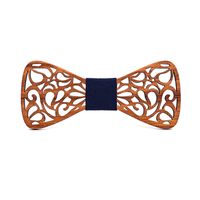 Wholesale New Floral Wood Bow Ties for Men Bowtie Hollow Butterflies Wedding wooden bowtie Shirt krawatte Bowknots Slim tie