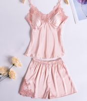 Wholesale Woman Sexy Ice Silk Sleepwear Female Fashion Simulated Silk Home Suit Nightgown Lady Halter pajamas Dressing Gown