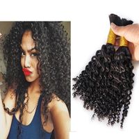 Wholesale 1pcs quot Kinky Curly Human Braiding Hair braid Brazilian Bulk Hair For Braiding Wet And Wavy Brazilian Braiding Hair