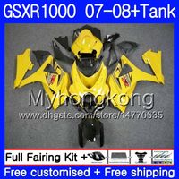 Wholesale Kit Tank For SUZUKI GSX R1000 GSXR GSXR HM GSX R1000 Body K7 GSXR1000 light yellow hot Fairing Gifts