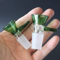 Wholesale Green Slides Glass Bowl Hookahs female male mm mm mm Joint for Bongs Smoking