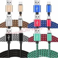 fabric nylon cable v8 braided 2022 - Aluminium Micro V8 type c Fabric nylon braided cables Alloy usb data sync charger cable for samsung s3 s4 s6 S7 htc lg