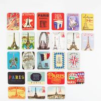 Wholesale 24 Paris Tower Sights Fridge Magnets Set Refrigerator Magnetic Stickers France Travel Souvenir Home Decoration
