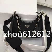 Wholesale Black And Beige New Vintage Hobo Combo Chain CrossBody Nylon Bag With Small Coin Wallet Satchel Clutch Shouer Bags With tag