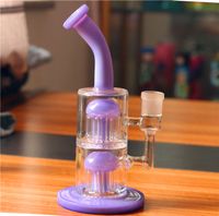 Wholesale new toro recycler bubbler glass bongs with diffuse double arm tree perc water pipe dab rig with mm joint with glass bowl