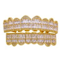 Wholesale Hip Hop Gold Teeth Grillz Top Bottom Grills Dental Mouth Punk Teeth Caps Cosplay Party Tooth Rapper Jewelry