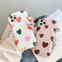 Wholesale High Quality Precise Fit Colorful Heart White Base Mobile Phone Case Cover for iphone pro max plus x xr