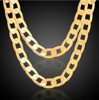 Wholesale Hot Sales K Real Gold Plated Men Women MM MM MM Figaro Chain Hip hop Necklaces Fashion Costume Necklaces Jewelry