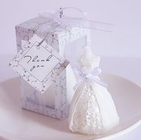 Wholesale wedding bride dress candle favor wedding gifts for guest souvenirs SN1683