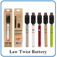 Wholesale Authentic Law Preheat Battery with Bottom Twist Button mAh Slim Ego Twist Vape Pen Variable Voltage Vaporizer for Thick Oil