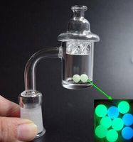 Wholesale New mm Bottom Quartz Banger Nail with Spinning Cyclone Carb Cap Luminous Terp Pearl Female Male mm mm mm Joint For Glass Bongs