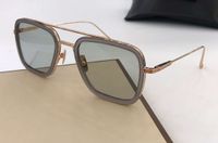 Wholesale Custom Blue Lenses Square Sunglasses Rose Gold Frame Men Sunglasses Sun glasses Shades New with box