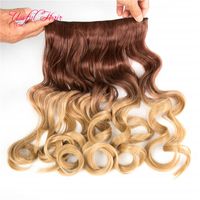Wholesale clip in hair extensions brown blonde highlights synthetic straight hair gram synthetic braiding hair clips marley twist crochet braids