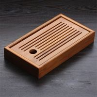Wholesale Chinese traditions Bamboo tea tray solid bamboo tea board kung fu cup teapot crafts tray Chinese culture Tea Set New Promotion