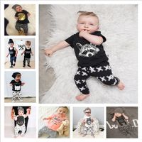 Wholesale Kids Designer Clothes Girls Ins Clothing Sets Baby Summer Suits Boys Boutique T Shirt Pants Outfits Newborn Animal Print Tops Pants B4344