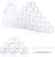 Wholesale 5G Clear Empty Cosmetic Containers Jars Sample Pots Bottles Travel Pots for Cream Lotion Lip Balm with Mini Spatula and Organza Bag