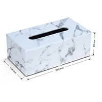 Wholesale Tissue Boxes Napkins Rectangular Marble PU Leather Facial Cover Napkin Holder Paper Towel Dispenser Container For Home Office Car Decor