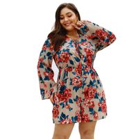 Wholesale 2019 Hot Sale Plus Size Deep V Neck Flare Sleeves Jumpsuits Women s Playsuit Loose Summer Ladies Playsuit Jumpsuits