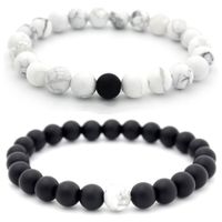 Wholesale 8mm Frosted white pine stone Beads Bracelets Best Gift Bangles Man Women Bracelet Lovers Jewelry