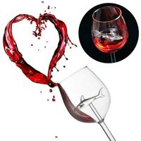 Wholesale Wine Glasses Home Fashion The Original Shark Red Goblet Glass Handmade For Party Flutes Glass Drinkware Gift ML