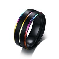 Wholesale Trending Lucky Rainbow Rings For Men Daily Wear Stainless Steel Rings Gay Lesbian Wedding Bands mm USA Size R