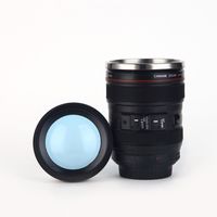 Wholesale 400ml Stainless Steel Camera Lens Mug With Lid New Fantastic Coffee Mugs Tea Cup Novelty Gifts Cups Drinkware EEA535