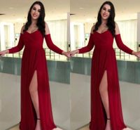 Wholesale Modest Burgundy Detachable Long Sleeves Bridesmaids Dresses Sweetheart Long New Cheap Wedding Guest Prom Formal party Dress Price