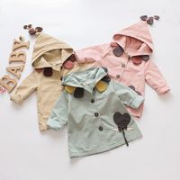 Wholesale jacket coat outerwear baby girl infant toddler kids hooded casual cotton spring autumn months t pink green beige