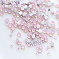 Wholesale 450 pack mix size pink opal crystal nail art rhinestones for d charm glass flatback non hotfix diy nails decorations