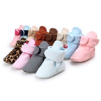 Wholesale Baby Boys Girls Boots Shoes Newborn Infant Cotton Soft Anti slip Warm Fleece Booties Warm Winter Socks Slippers Crib Shoes