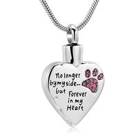 Wholesale Urn Necklace Birthstone Ashes Cremation Keepsake No Longer by My Side Forever in My Heart Dog Cat Pet Paw Style Pendants