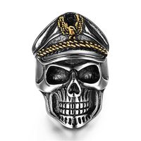 Wholesale Eagle Skull Ghost Army Group Stainless Steel Finger Rings Military Officer Jewelry Skeleton Pirate Rings Anniversary Party Gifts