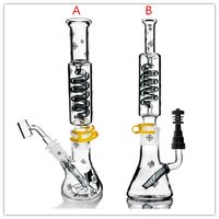 Wholesale Removable Beaker Bong Spiral Prec Glass Water Bongs Dab Rigs Percolater Dab Rig Pipe Recycler Stemless mm Titanium Smoking Accessory