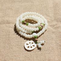 Wholesale High Quantity Natural Stone Bracelet Mala Yoga Necklace White jade Bodhi Beads Jewelry Hot Sale