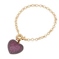 Wholesale Charm Bracelets Fashion Bracelet Female South American Style Bright Zircon Heart Shaped Love Girl Holiday Gift