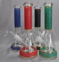 Wholesale IPO Quality Fore Powder Heady Glass Bong Water Pipe Colorful Oil Rigs Colored Water Dab Oil Burner Rigs inch Height