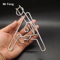 Wholesale Especially Big Letter A Ring Puzzle Wire Game Adult Toy Magic Trick Puzzle Metal Solution Model Number H153