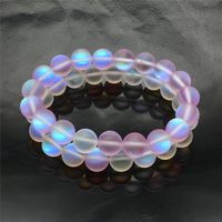 Wholesale 10mm mystic aura quartz matte beads bracelet Elastic bracelet light purple gemstone bracelet bead bracelet stone beads