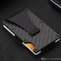 Mens Metal Wallet Steel Carbon Fiber Credit Card Holder RFID Money Clip Purse UK