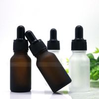 Wholesale Frosted Amber Clear Glass Dropper Bottles ml Empty Oil Bottles With Eye Dropper And Black Childproof Cap