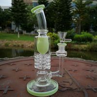 Wholesale Torus Hookahs Thick Glass Bongs Ratchet Perc Inverted Showerhead Oil Dab Rigs Barrel Percolator Water Pipes mm Unique Bong With Bowl