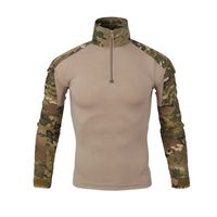 Wholesale Men Military Camo T Shirts Spring Autumn Europe US China Style Army Camouflage Combat Multicam Uniform Quick Dry Hunting lapel Tactical Tees
