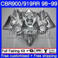 Wholesale Body For HONDA CBR RR CBR RR CBR900 RR CBR919RR HM CBR900RR CBR RR CBR919 RR Silver flames hot Fairings kit