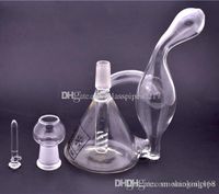 Wholesale Dab Rig Mini Beaker Recycler Glass Bong Hand Blown Unique Design Small Water Pipe inch Oil Rig Bubbler Sale Delicate Appearance
