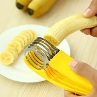 Wholesale Stainless Steel Banana Cutter Fruit Vegetable Sausage Slicer Salad Sundaes Tools Cooking Tools Kitchen Accessories Gadgets